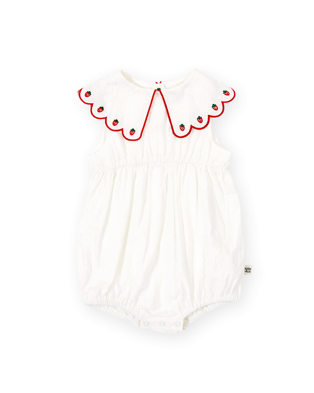 Scallop Collar Strawberry Romper