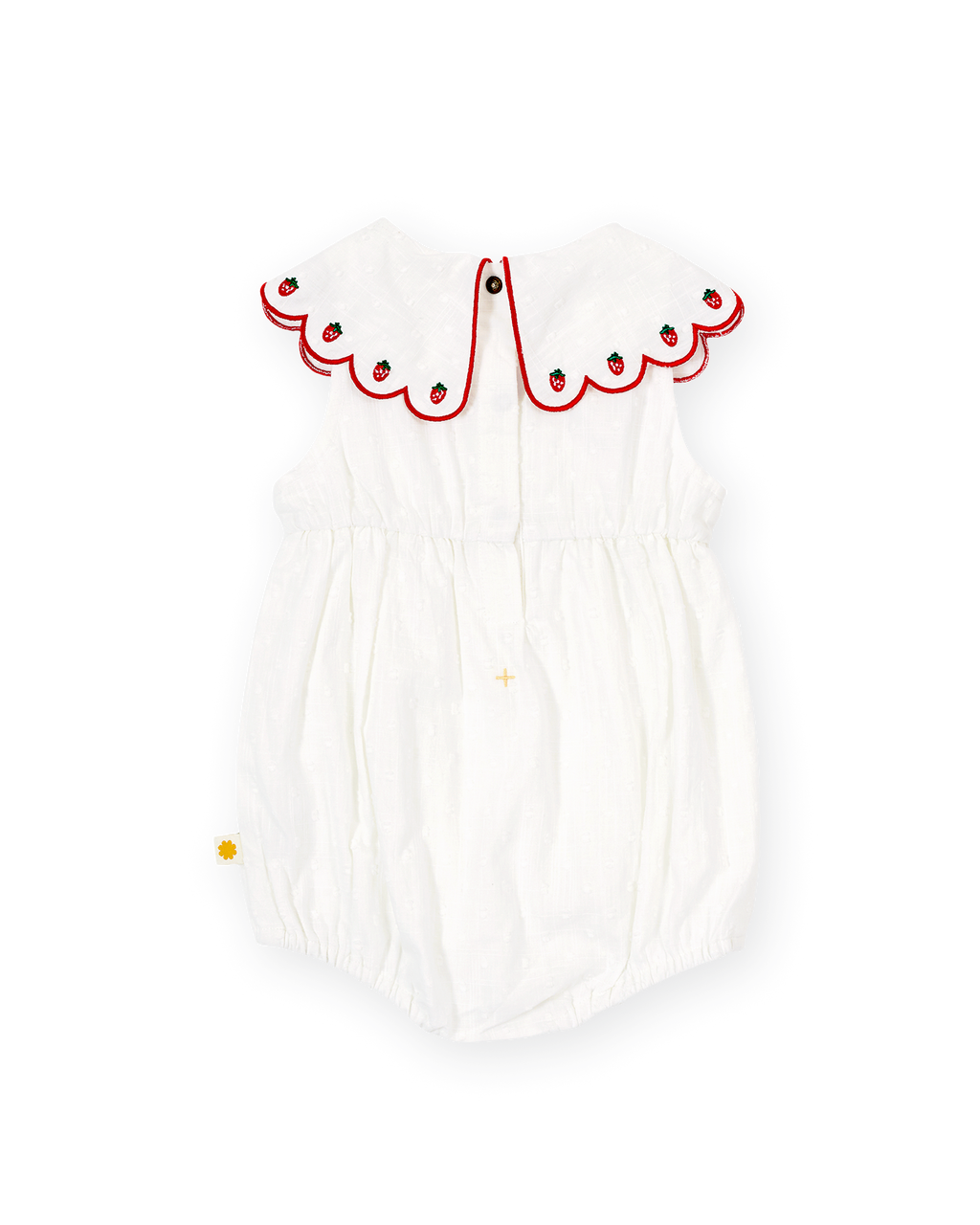 Scallop Collar Strawberry Romper