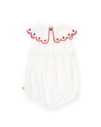 Scallop Collar Strawberry Romper