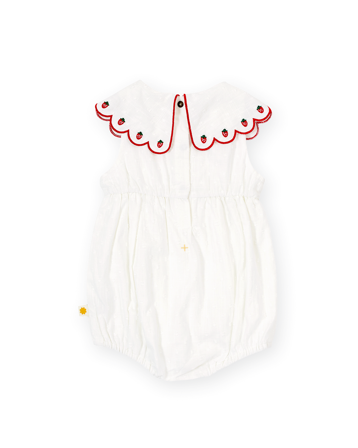 Scallop Collar Strawberry Romper