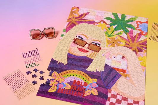 1000 Piece Puzzle with Gems - Bold, Brave, Brilliant