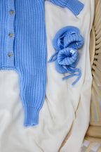 Organic Knitted Booties - Bluebell