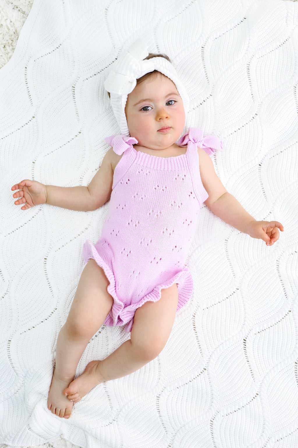 Signature Organic Knit Blanket - Pearl White