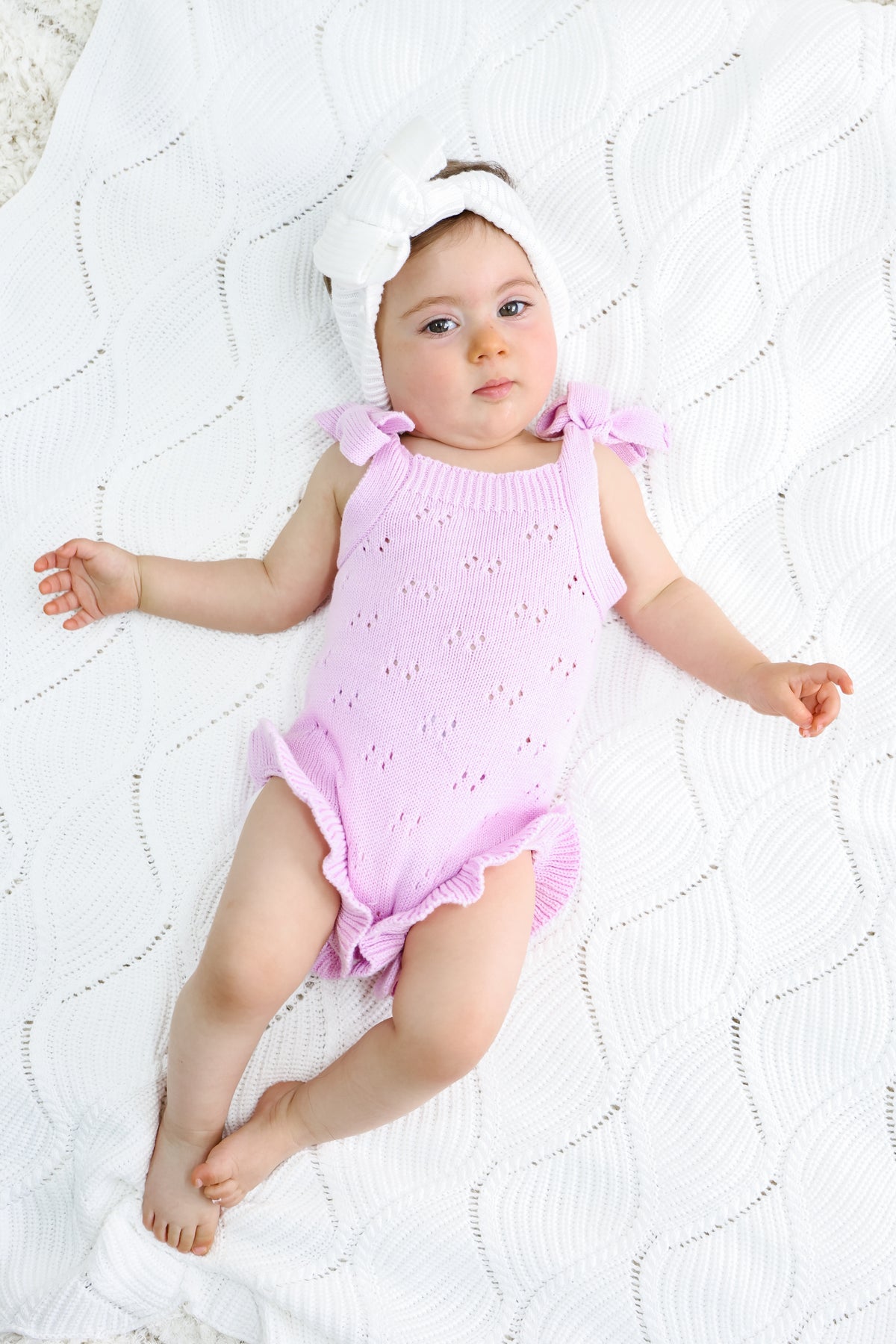 Signature Organic Knit Blanket - Pearl White