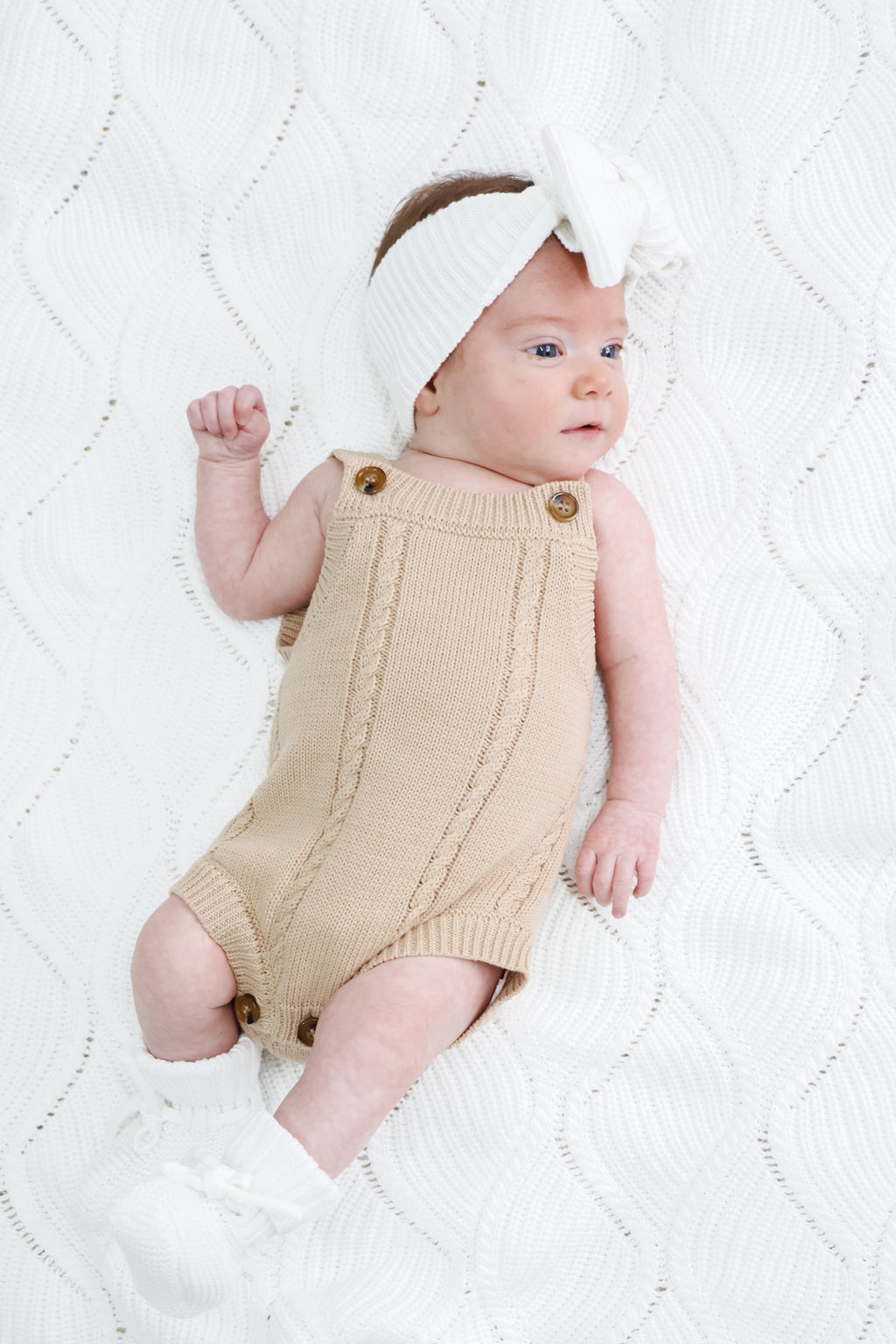 Signature Organic Knit Blanket - Pearl White