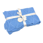Signature Organic Knit Blanket - Bluebell
