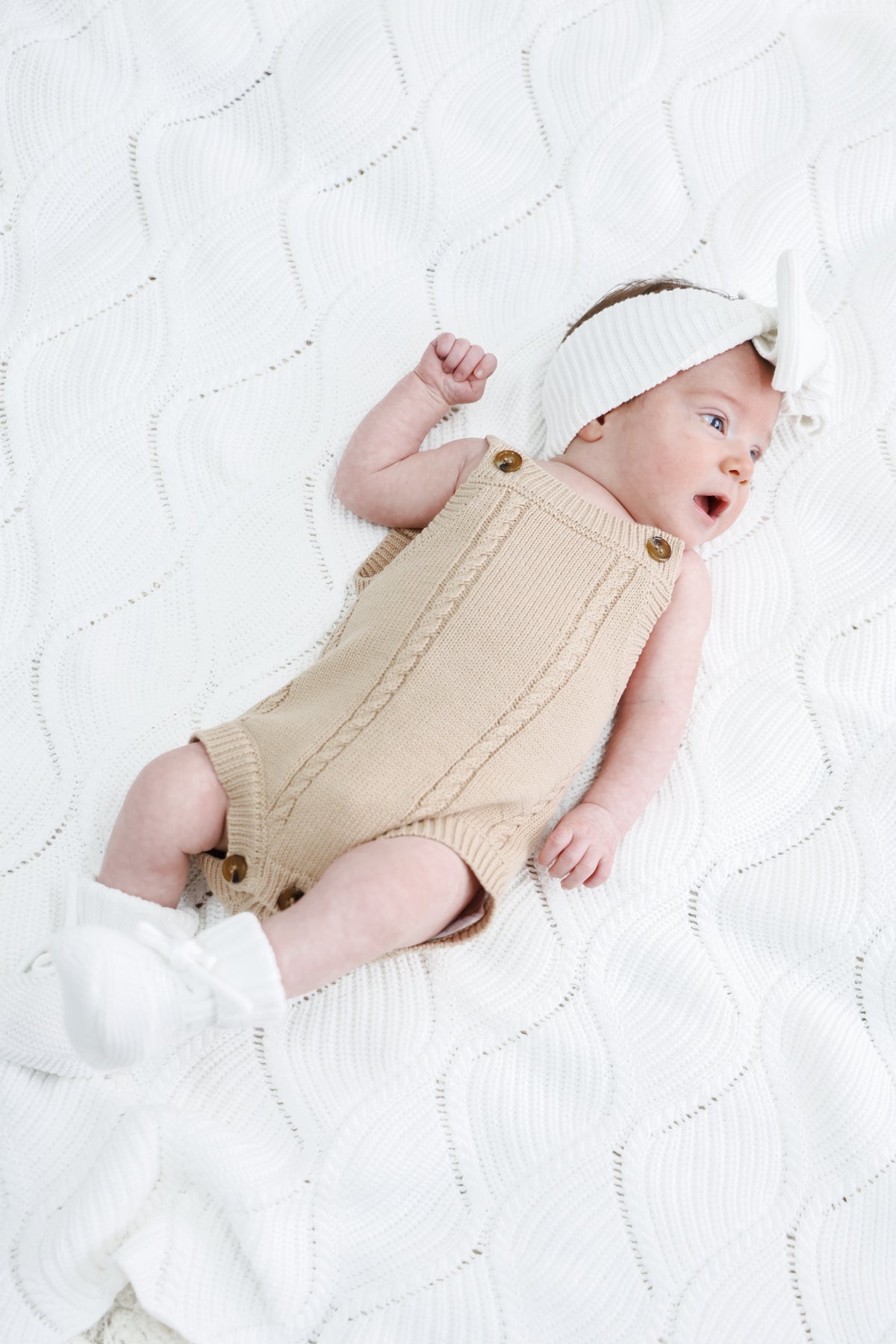 Signature Organic Knit Blanket - Pearl White