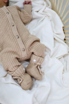 Signature Organic Chunky Knit Romper - Biscuit
