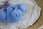 Organic Knitted Booties - Bluebell