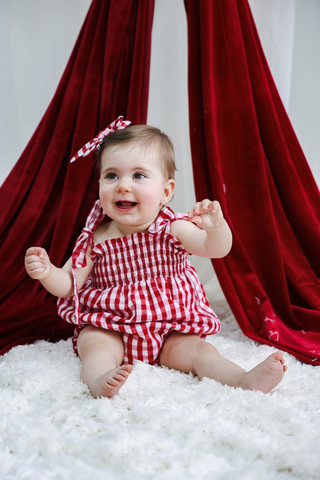 Gingham Romper - Red | PREORDER