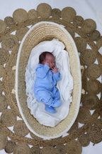 Organic Knitted Booties - Bluebell