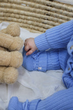 Organic Knitted Booties - Bluebell