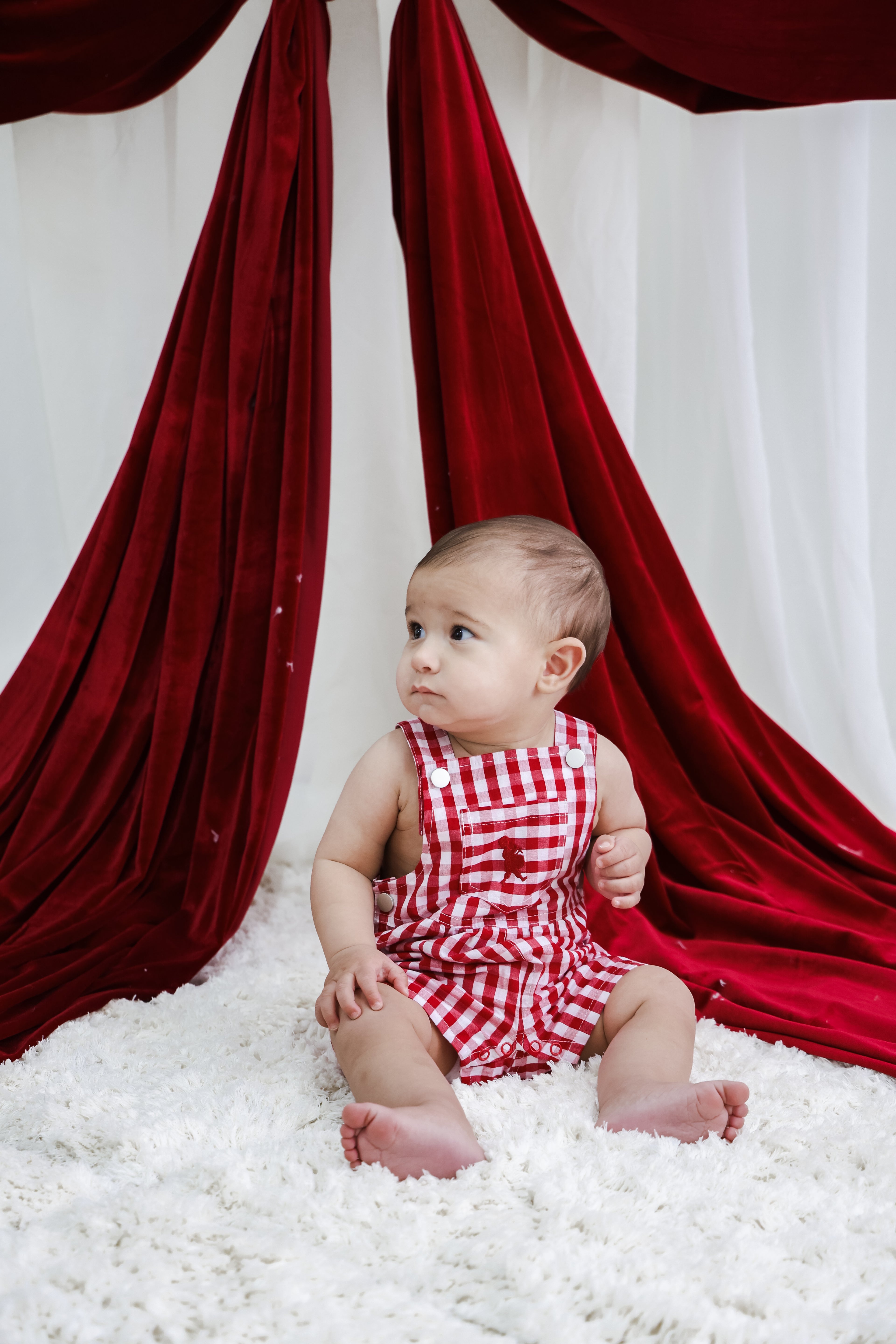 Gingham Overalls - Red | PREORDER