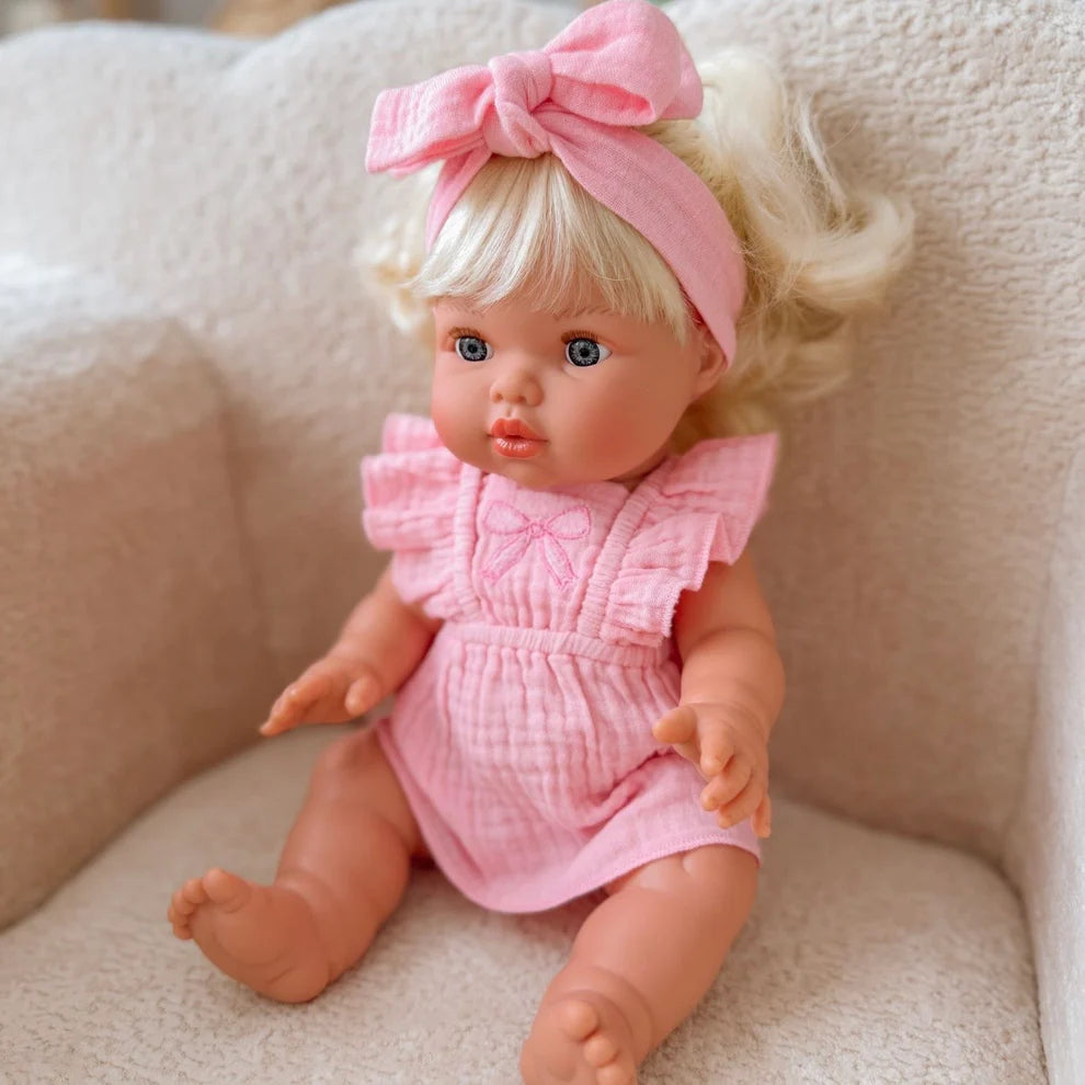 COMING SOON Doll Clothing - Petal Pink Three Piece Set with Bows