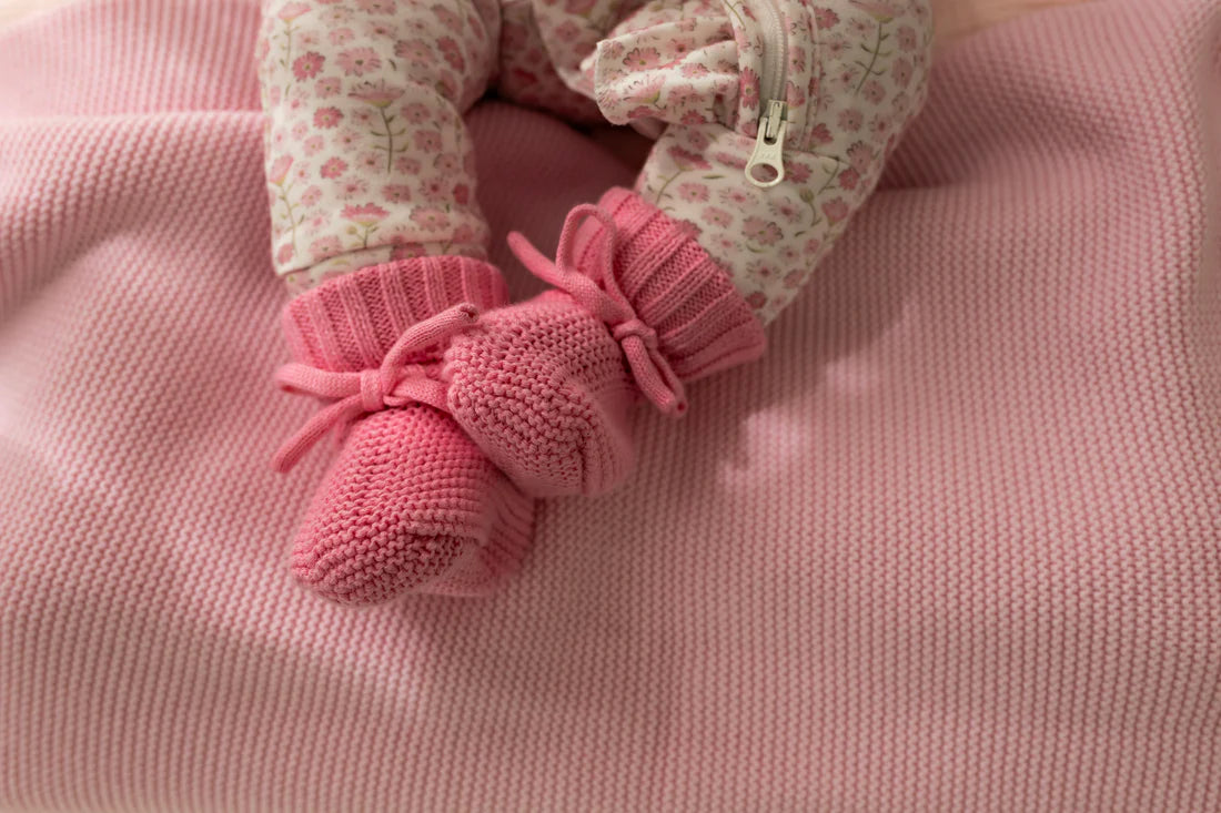 Baby Knit Booties Rosewater