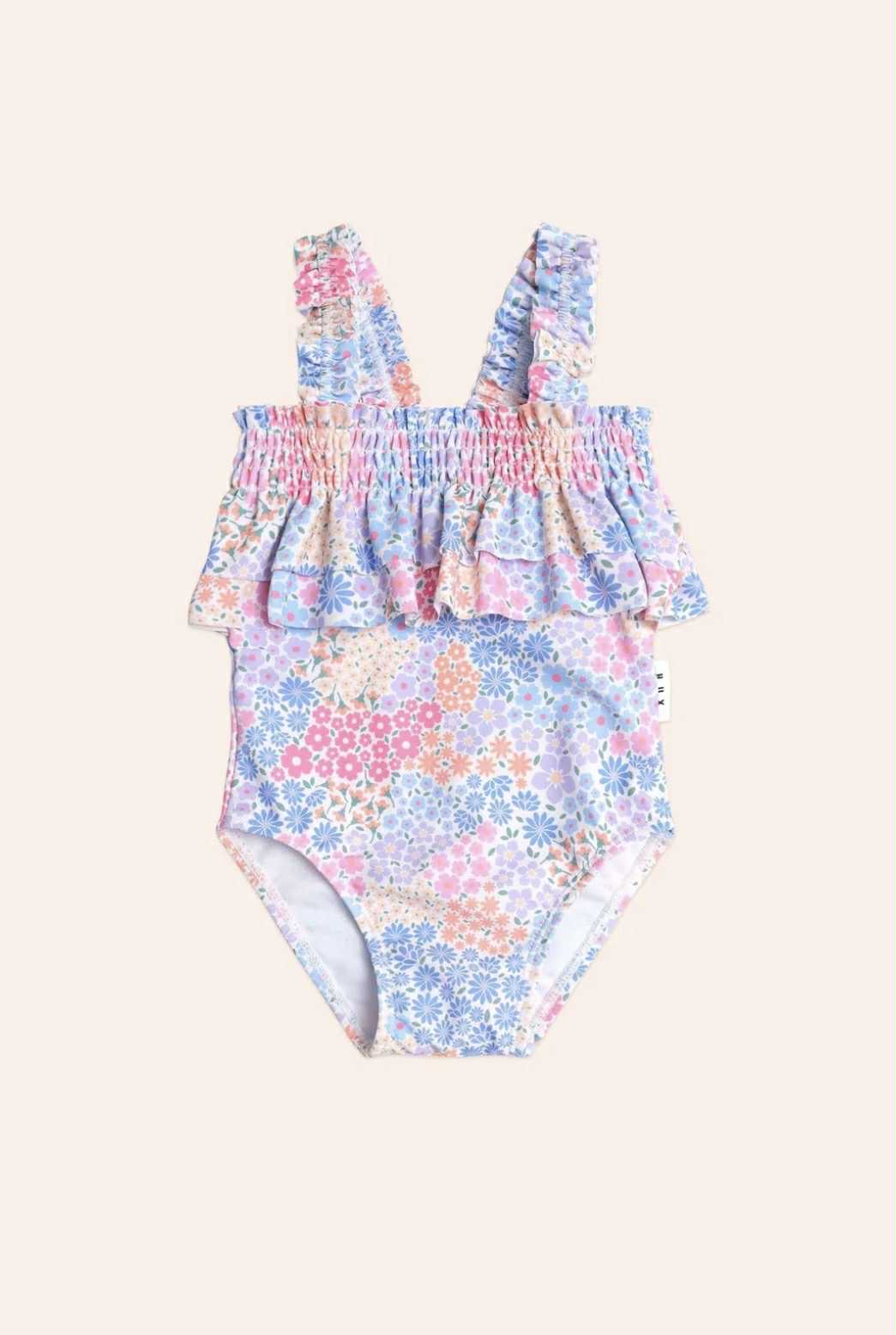 Shirred Swimsuit Floral Bloom