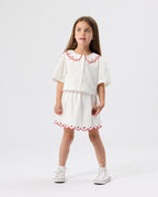 Scallop Hem Strawberry Skirt