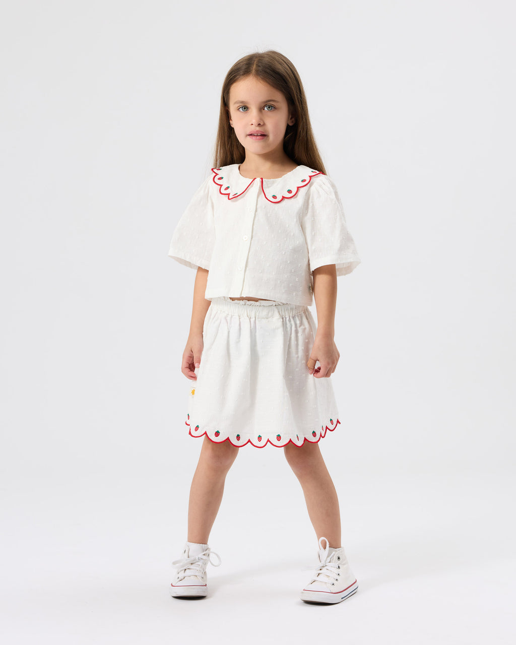 Scallop Hem Strawberry Skirt