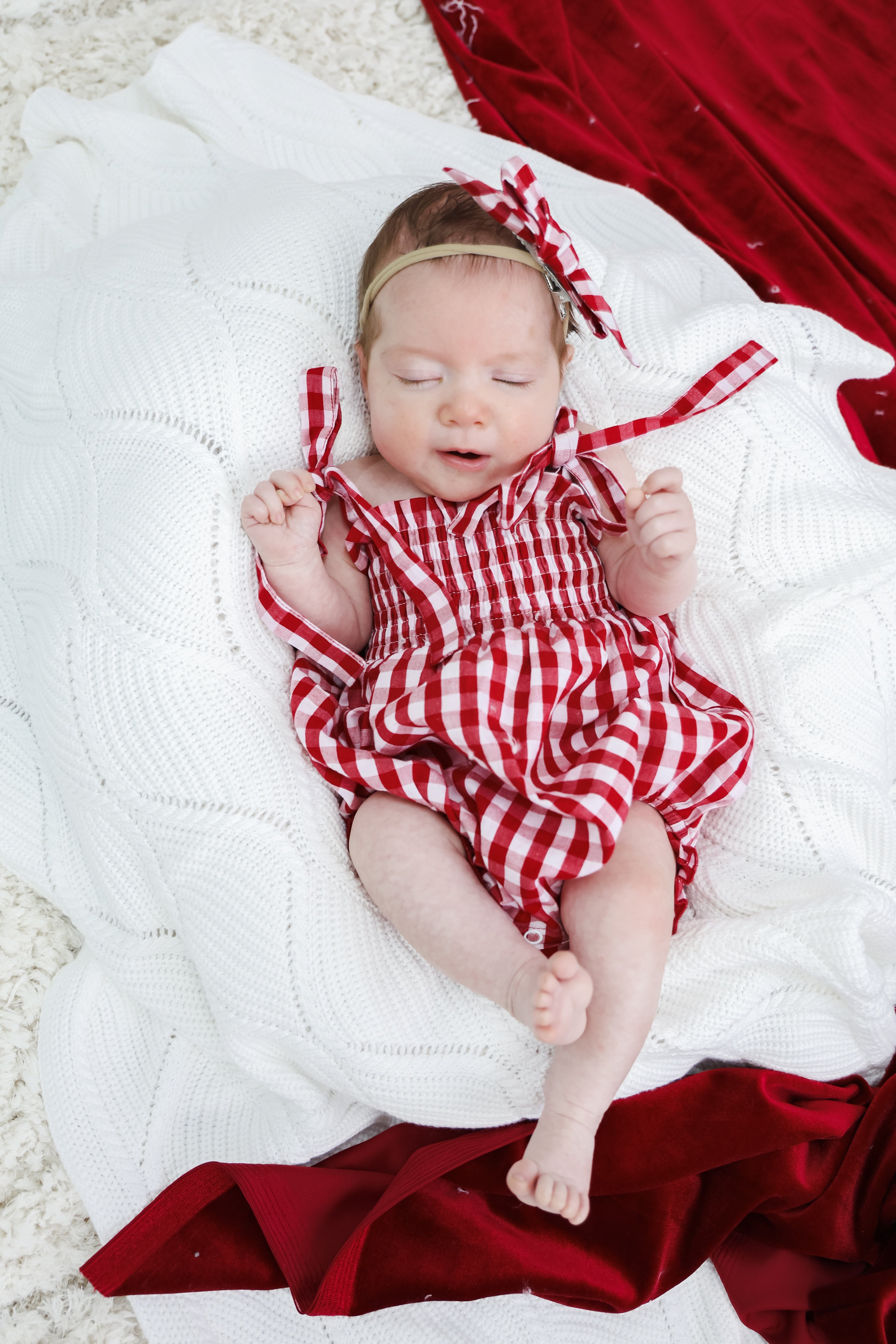 Gingham Romper - Red | PREORDER