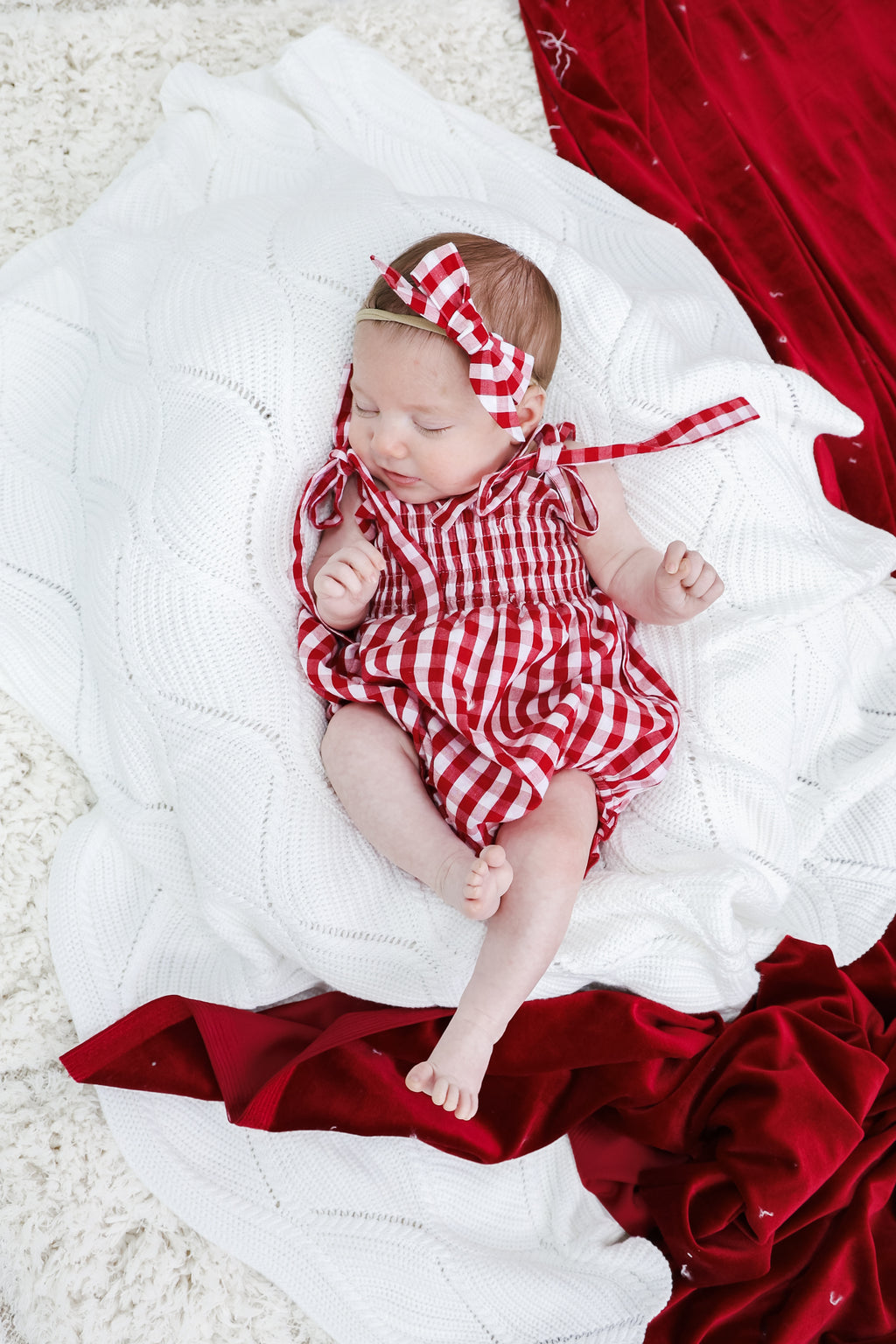 Gingham Romper - Red | PREORDER