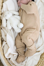 Signature Organic Chunky Knit Romper - Biscuit