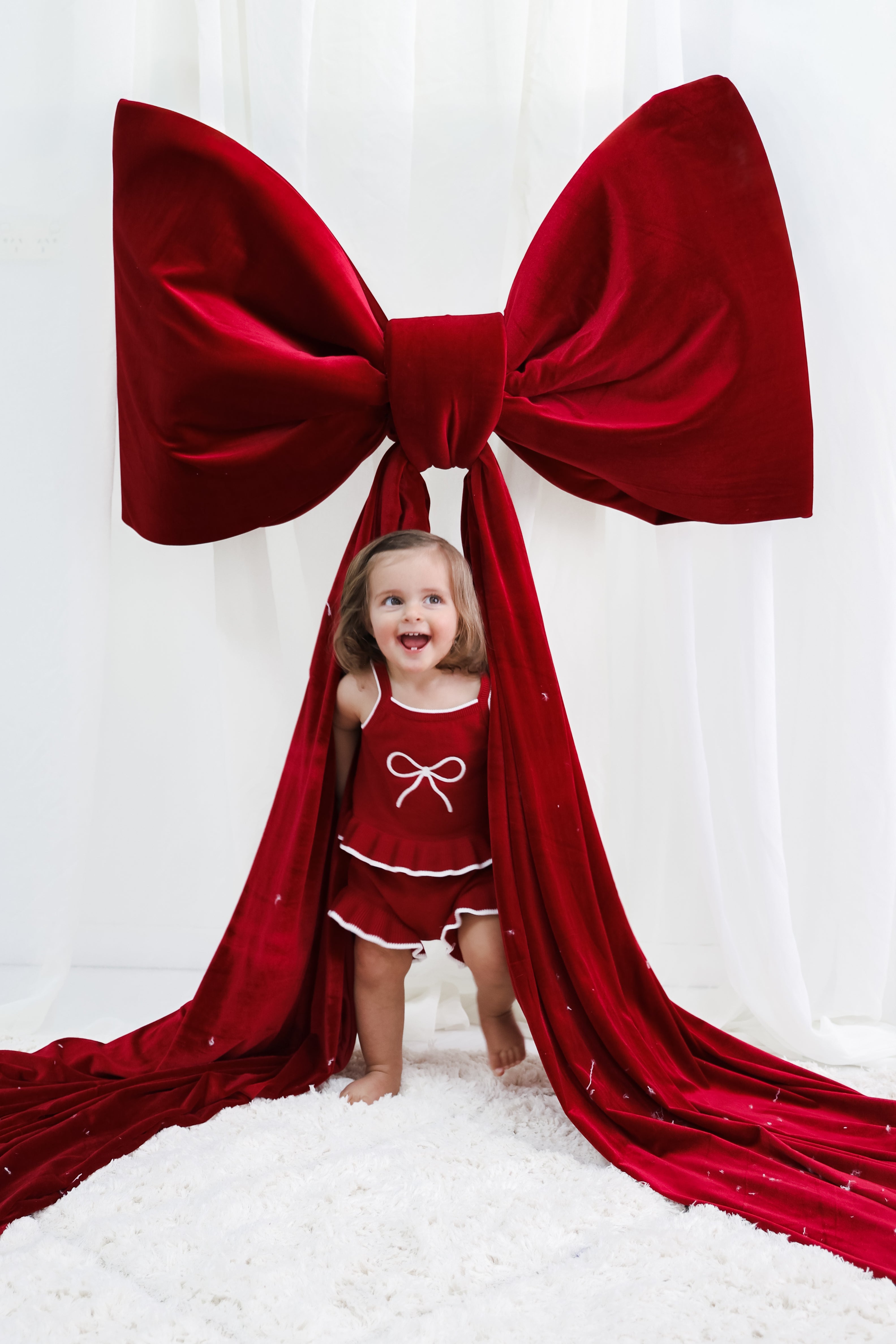 Bow Knit Set - Crimson | PREORDER