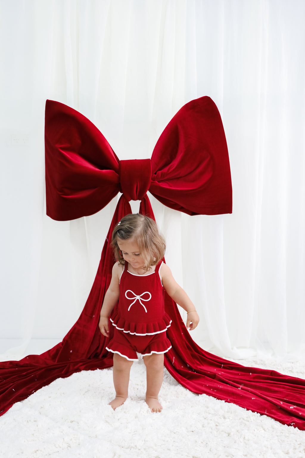 Bow Knit Set - Crimson | PREORDER