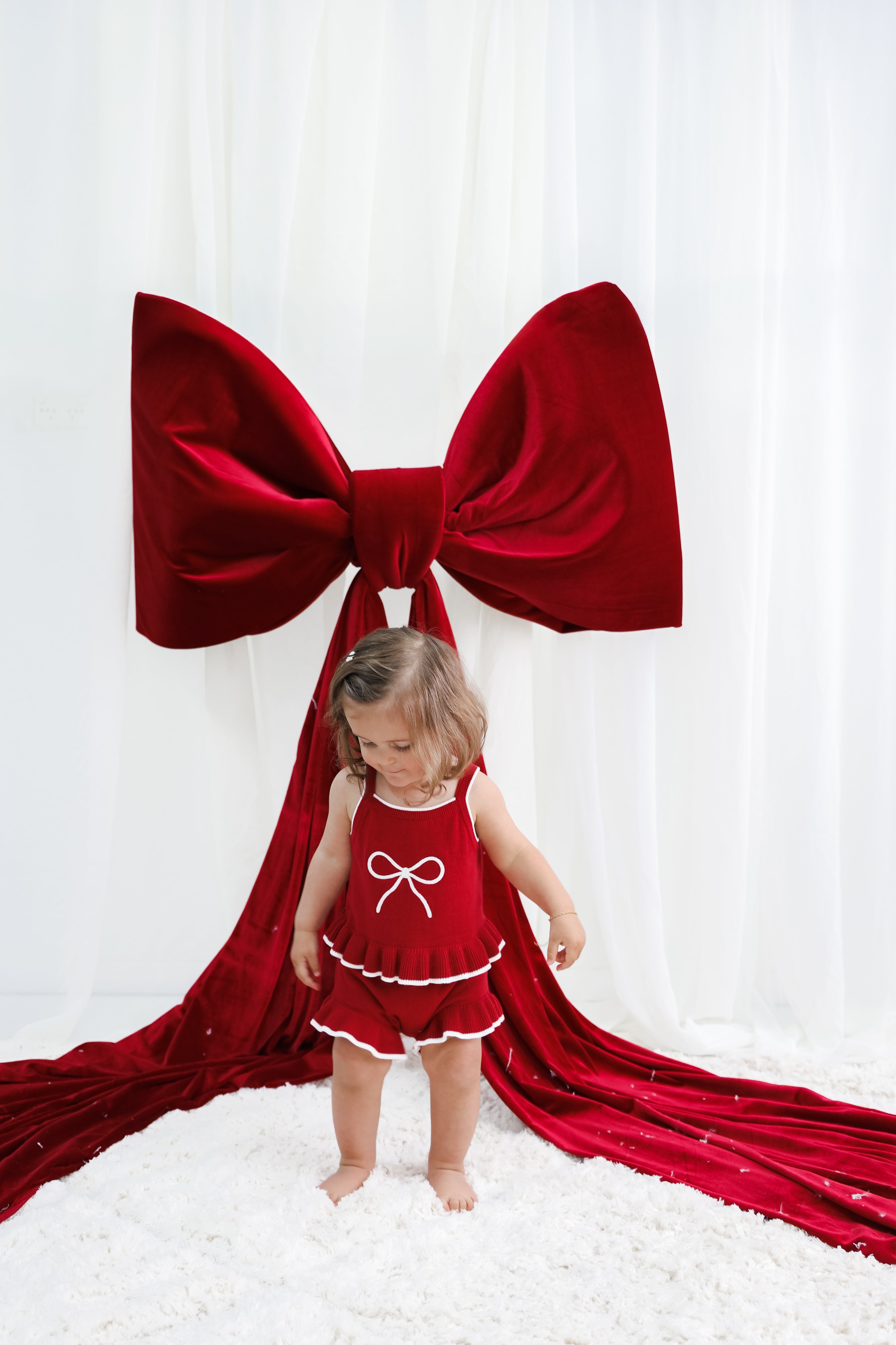Bow Knit Set - Crimson | PREORDER