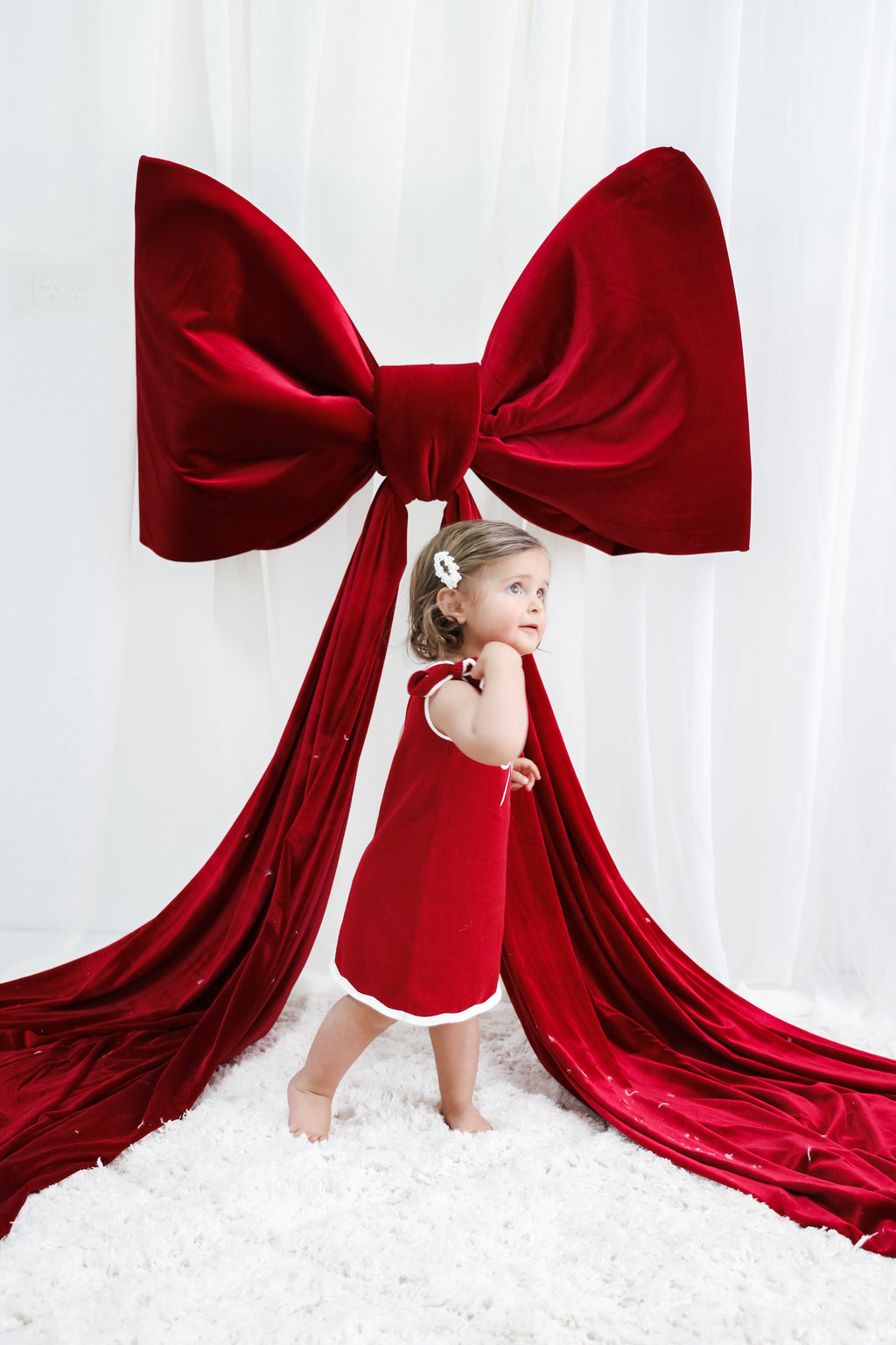 Bow Knit Dress - Crimson | PREORDER