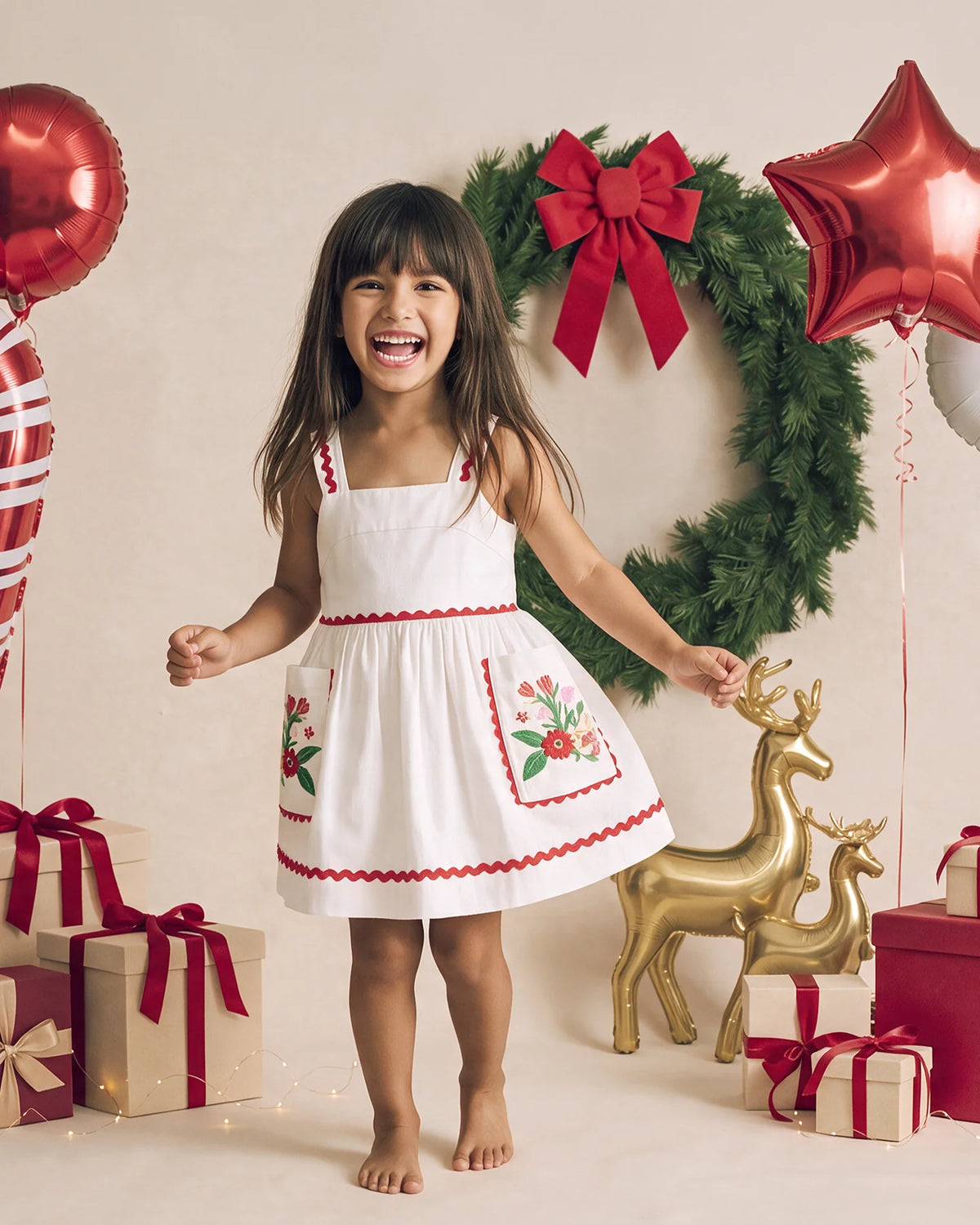 Festive Ric Rac Pocket Dress