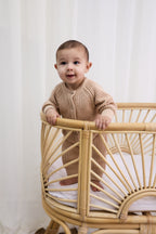 Signature Organic Chunky Knit Romper - Biscuit