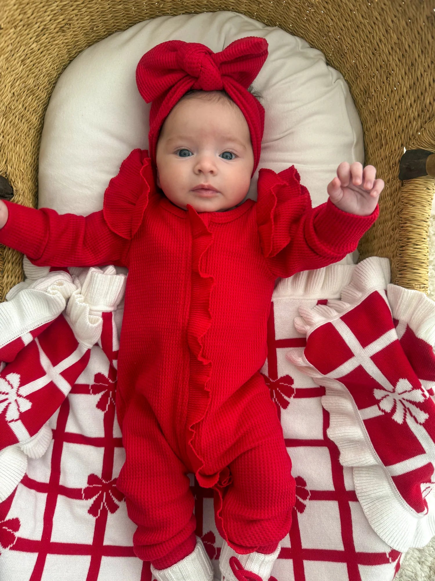 Flutter Ruffle Onesie - Red