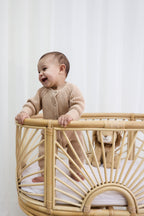 Signature Organic Chunky Knit Romper - Biscuit