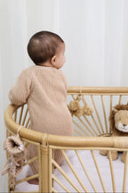 Signature Organic Chunky Knit Romper - Biscuit