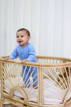 Signature Organic Chunky Knit Romper - Bluebell
