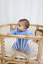 Signature Organic Chunky Knit Romper - Bluebell
