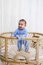 Signature Organic Chunky Knit Romper - Bluebell