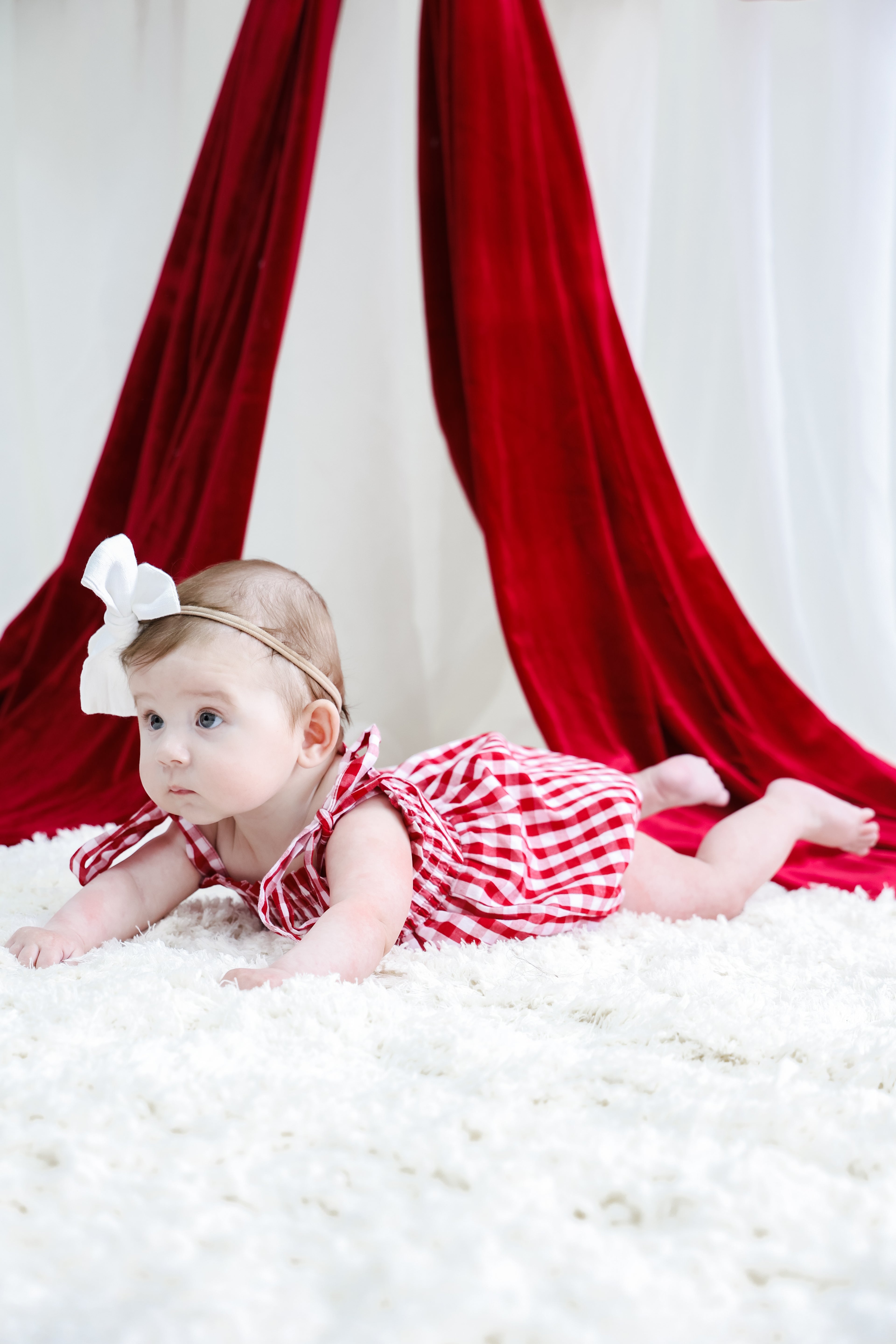 Gingham Romper - Red | PREORDER