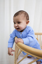Signature Organic Chunky Knit Romper - Bluebell