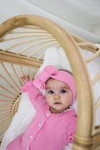 Organic Knitted Headband Bow - Blossom