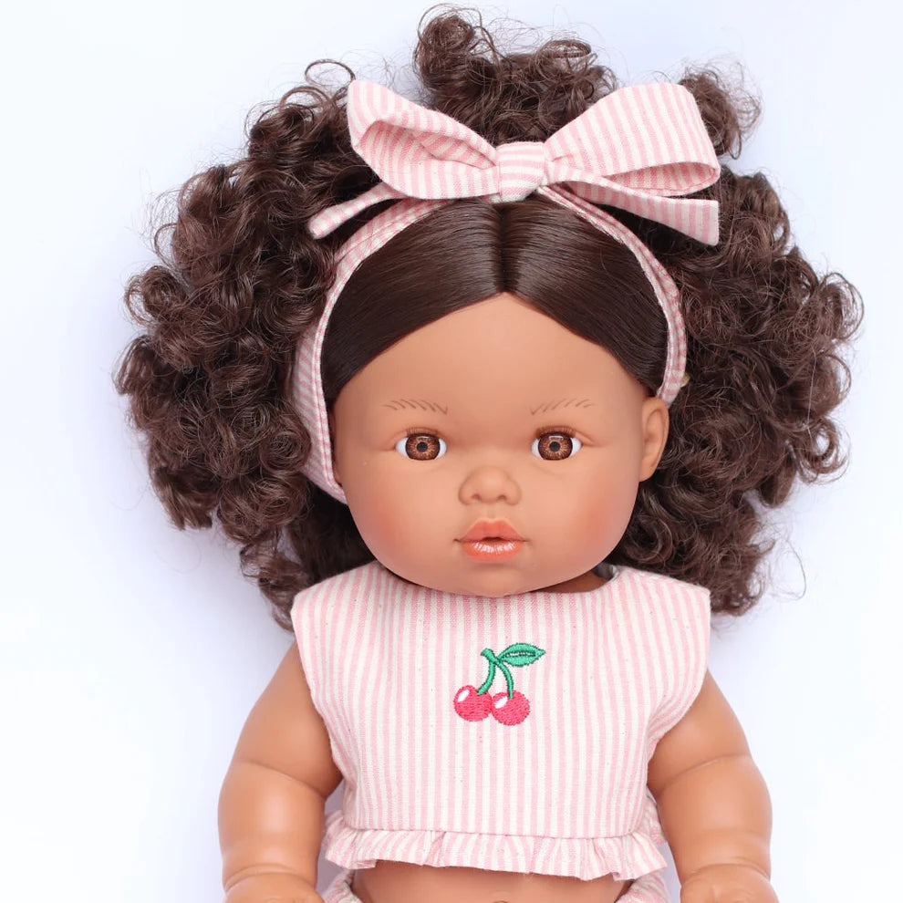 COMING SOON Doll Clothing - Pink & Ivory Frilled Three-Piece Set with Cherries