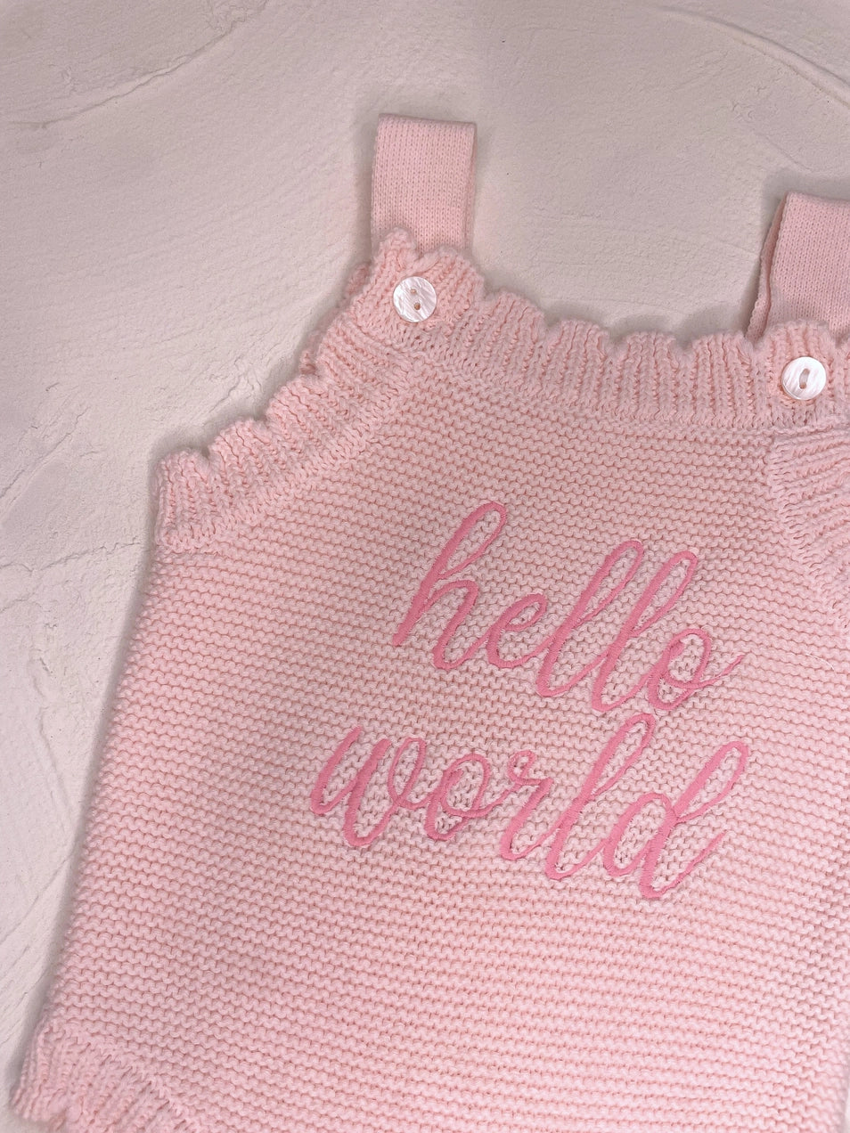Hello World Romper - Pink