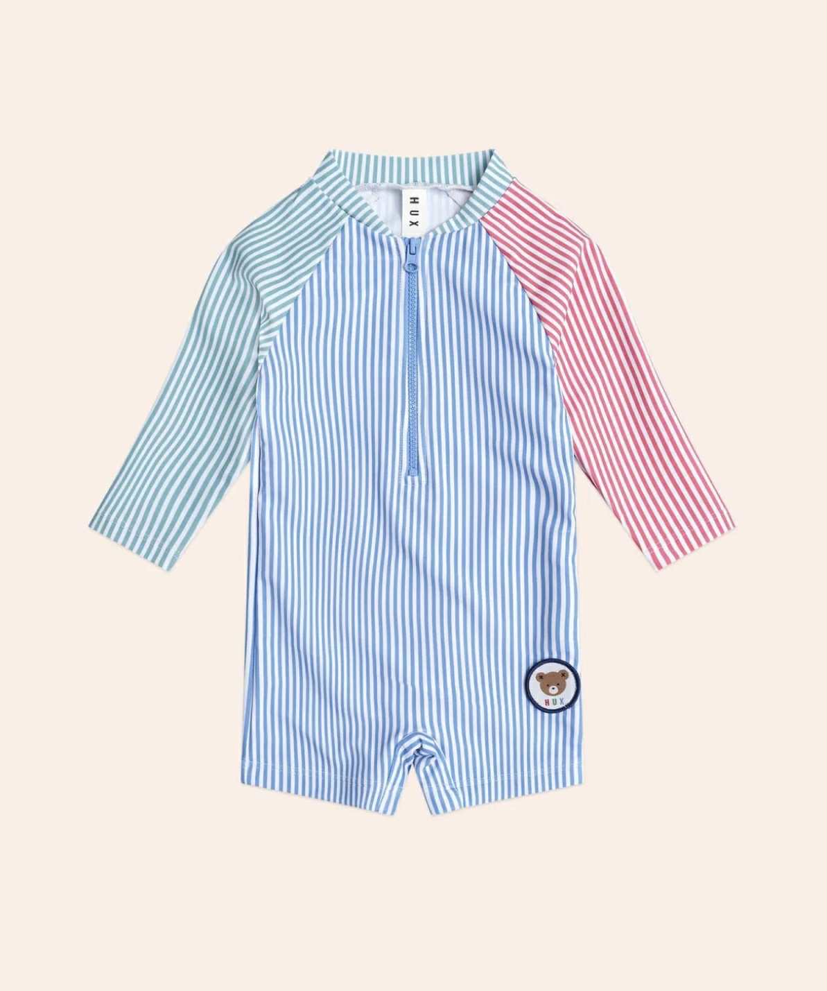 Spliced Stripe Swimsuit Shortie