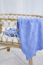 Signature Organic Knit Blanket - Bluebell