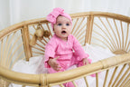 Organic Knitted Headband Bow - Blossom