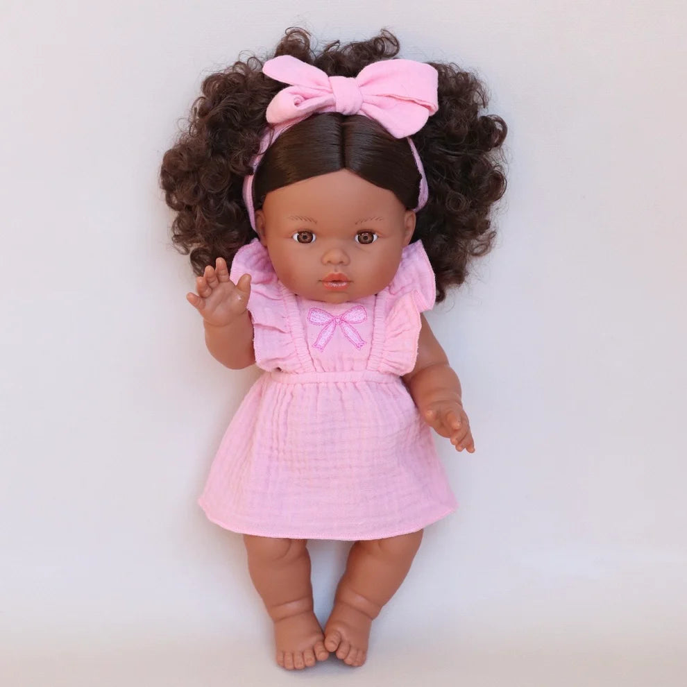 COMING SOON Doll Clothing - Petal Pink Three Piece Set with Bows