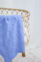 Signature Organic Knit Blanket - Bluebell