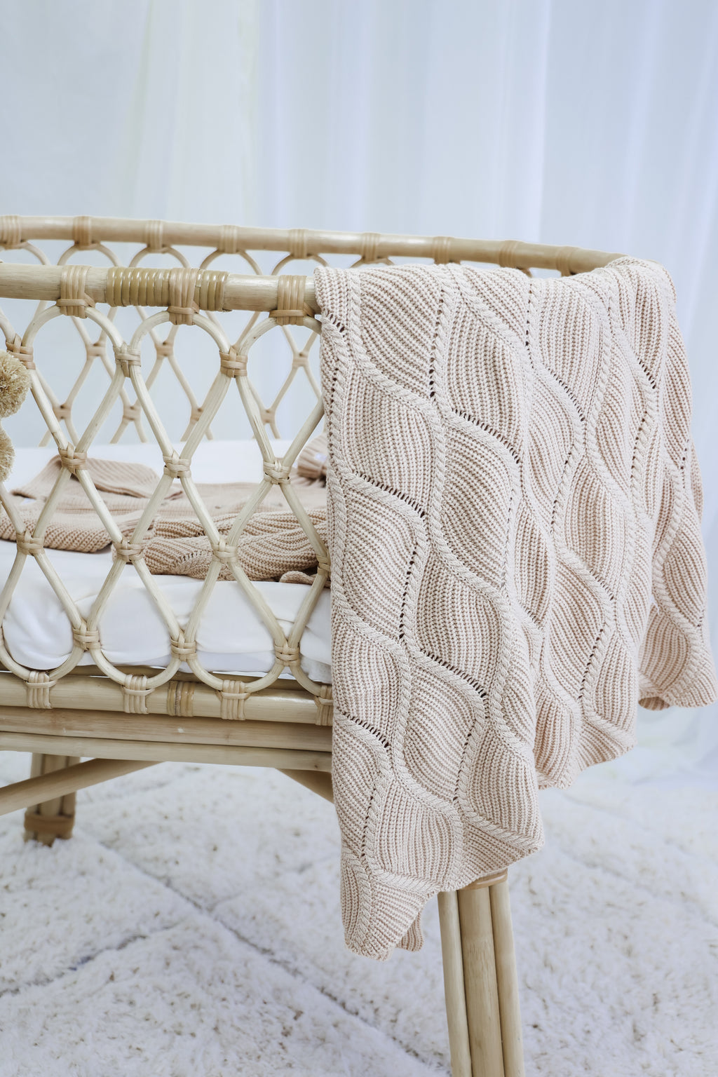 Signature Organic Knit Blanket - Biscuit