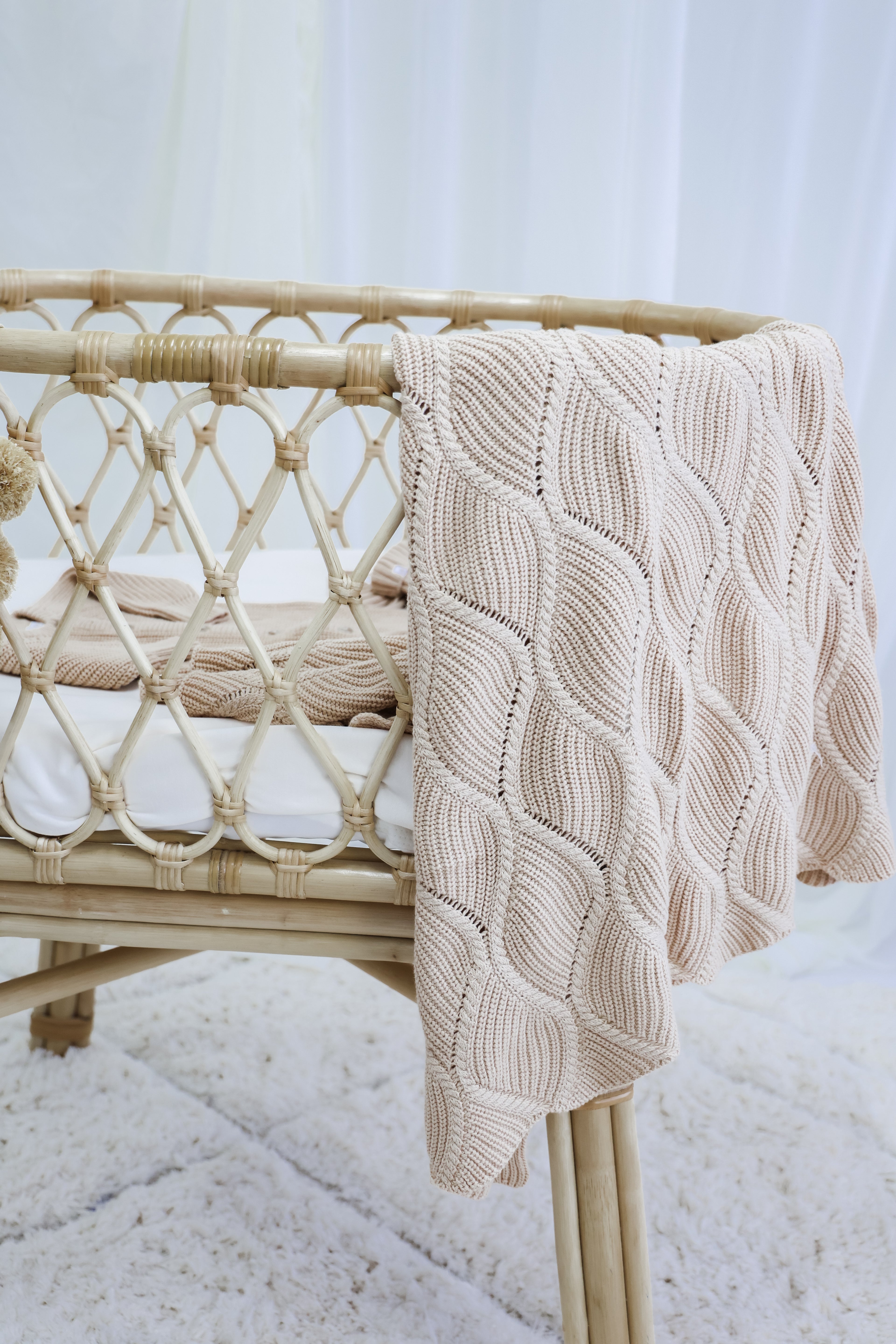 Signature Organic Chunky Knit Romper - Biscuit