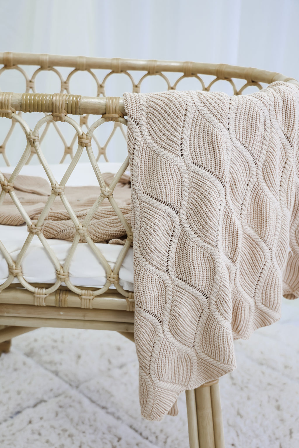Signature Organic Knit Blanket - Biscuit